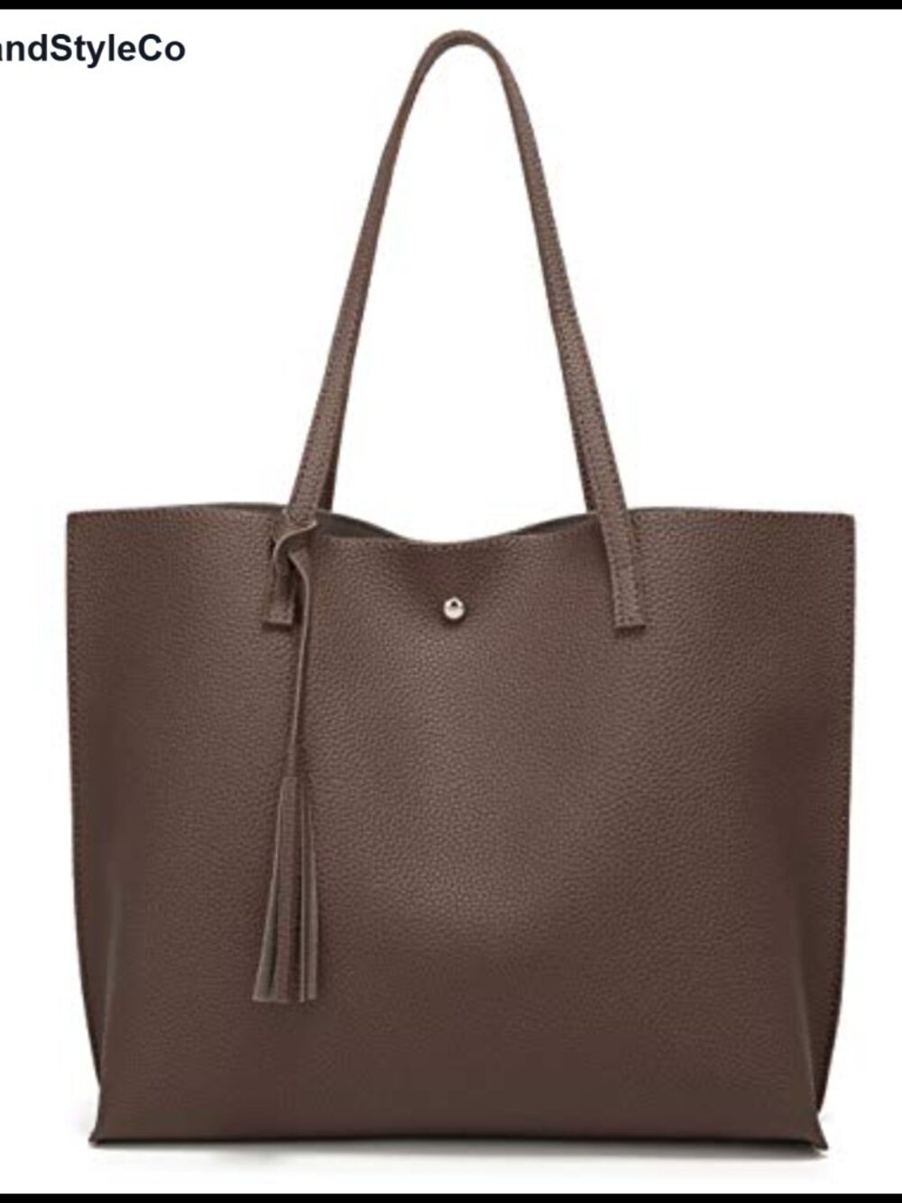 Faux Leather Tote Shoulder Bag Big Capacity Tassel Handbag